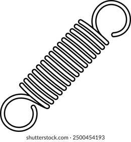 Coil spring. Vector outline icon.