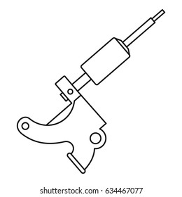 Coil tattoo machine icon in outline style isolated vector illustration