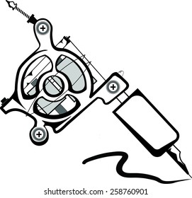 Coil tattoo machine isolated on white