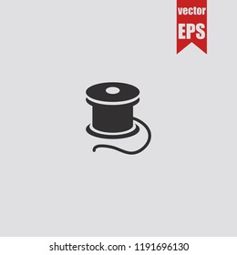 Coil with threads icon.Vector illustration.