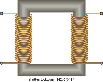 Coil vector illustration isolated white background. Simple bobbin.