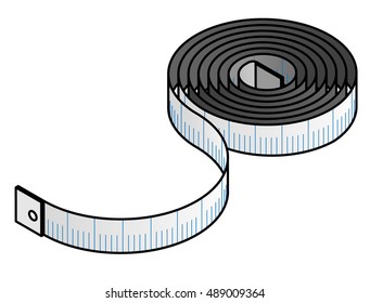 A coil of white tailor/dressmaker's measuring tape.