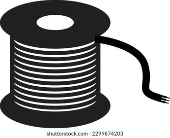 coil with wound wire icon on white background. coil cable sign. electrical Cable symbol. wire icon logo. flat style.