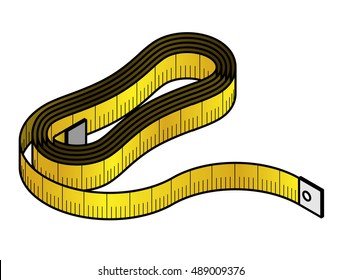 A coil of yellow tailor/dressmaker's measuring tape.