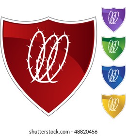 Juego de iconos de alambre de púas en espiral