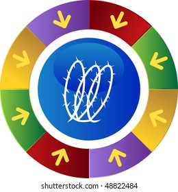 Juego de iconos de alambre de púas en espiral