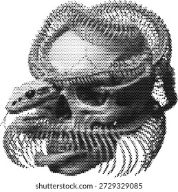 Coiled Cobra Schlange Illustration in Halbton Duotone Reptil Naturstil