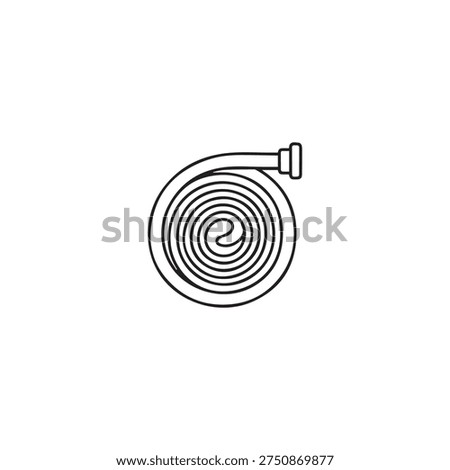 Coiled fire hose icon, symbolizing firefighting and water supply for emergencies.