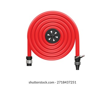 Coiled Fire Hose pipe icon 3d rendering illustration