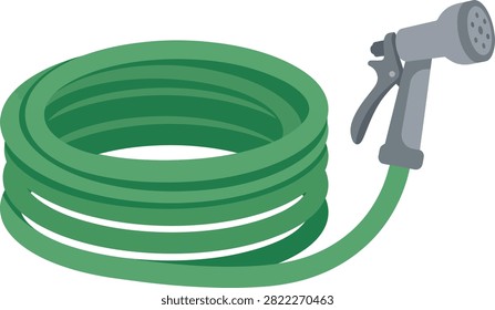Coiled garden hose with adjustable spray nozzle irrigation watering flexible equipment hosepipe