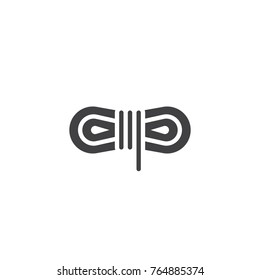 Coiled Rope Icon Vector, Filled Flat Sign, Solid Pictogram Isolated On White. Rope Hank Symbol, Logo Illustration