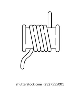 Coiled rope line icon design. isolated on white background. vector illustration