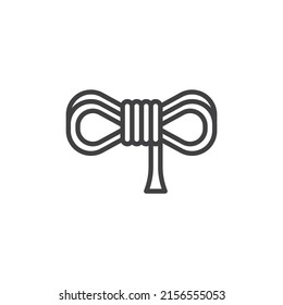 Coiled Rope Line Icon. Linear Style Sign For Mobile Concept And Web Design. Rope Outline Vector Icon. Symbol, Logo Illustration. Vector Graphics