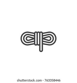 Coiled Rope Line Icon, Outline Vector Sign, Linear Style Pictogram Isolated On White. Rope Hank Symbol, Logo Illustration. Editable Stroke