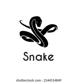 coiled snake black silhouette template