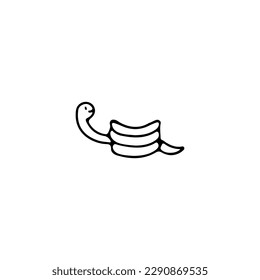 coiled snake doodle illustration vector