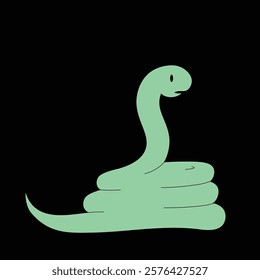 coiled snake flat simple vector illustration