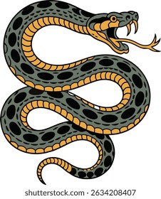 Coiled Snake Tattoo Vector Design
