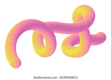 A coiled, tubular 3D shape in a pink and yellow gradient.