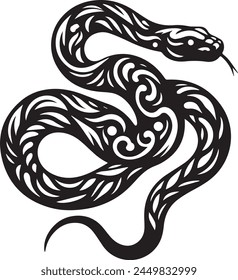 Vector de arte serpiente en espiral oscuro