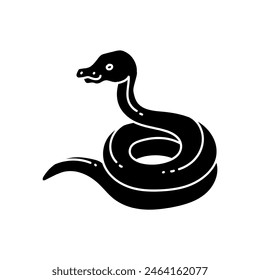 Coiling snake icon Reptile animal pet veterinary black hand drawn icon