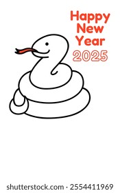 Coiling white snake (New Year's card template)