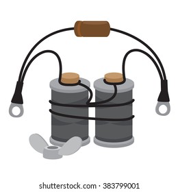 Coils with copper wire for the induction of tattoo machines on a white background.