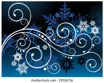 coils with snow background