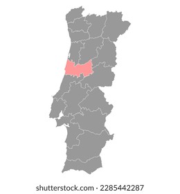 Coimbra Map, District of Portugal. Vector Illustration.