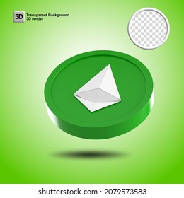 etc coin 3D render transparent