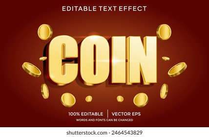 Plantilla de efecto de texto 3D de moneda