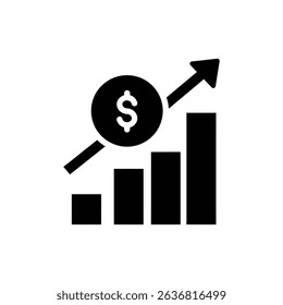 Coin Above Arrow Chart Showing Economic Growth
