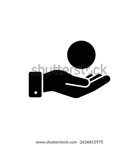 Coin Above Open Hand Representing Charity and Giving