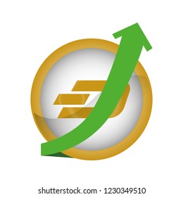 coin and arrow with dash