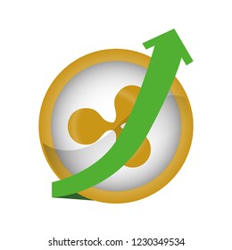 coin and arrow with ripple
