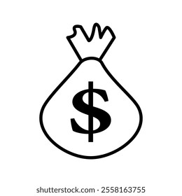coin bag icon.on white background