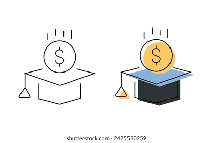 coin. a bag of money. bank. a win. A lot of money. credit. loan. A millionaire. interest on money. vector. doodle. on a white background.