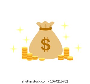 coin bag or money bag that is a symbol of success