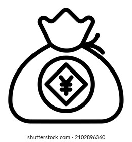 coin bag yuan chinese currency Chinese new year illustration lion dance chinese culture holiday
