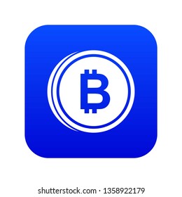 Coin bat icon digital blue for any design isolated on white vector illustration