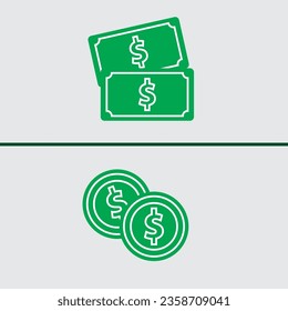 coin and bill dollar bill icon