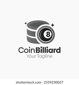 Coin Billiard Logo Design Template. Good for Business, Agency, Community and Organization.