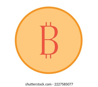 A coin with bit coin symbol on it. the concept of crypto currencies  - Illustration , vector, icon