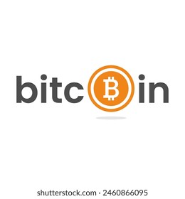 Coin bitcoin BTC currency money icon sign or symbol business and financial exchange on white background.