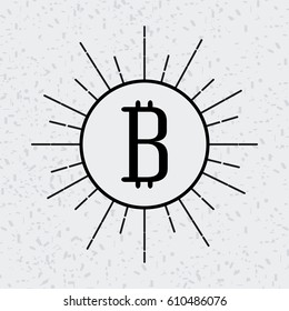 coin with bitcoin icon over white background. vector illustration