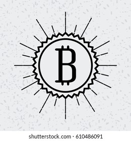 coin with bitcoin icon over white background. vector illustration