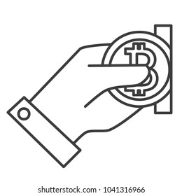 Coin. Bitcoin thin line style