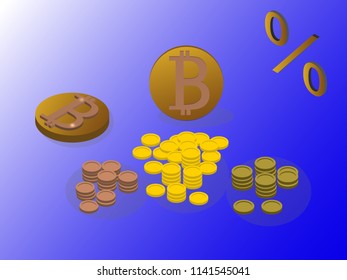 coin and BITCOIN vector illustration 