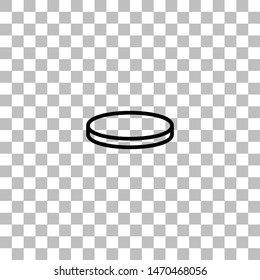 Coin. Black flat icon on a transparent background. Pictogram for your project