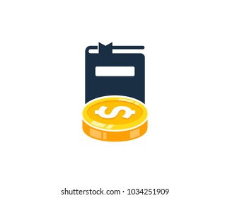 Coin Book Icon Logo Design Element